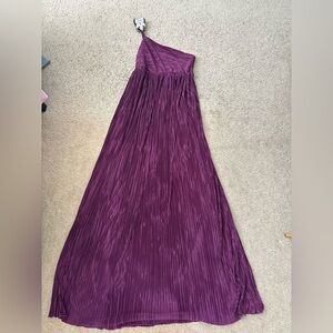 Elegant Purple Pleated Dress